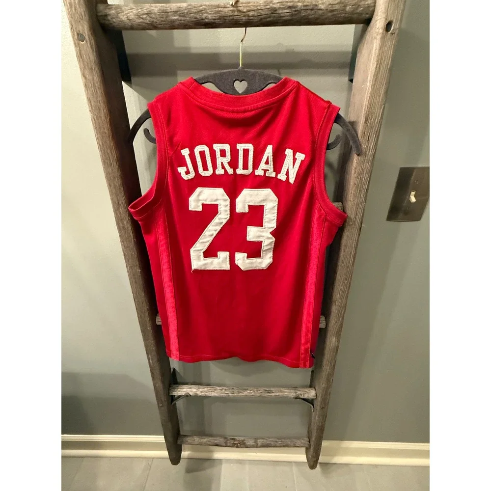 Jordan Kids Red Air 23 Jordan Basketball Jersey Sleeveless Top Size L 12-13Y